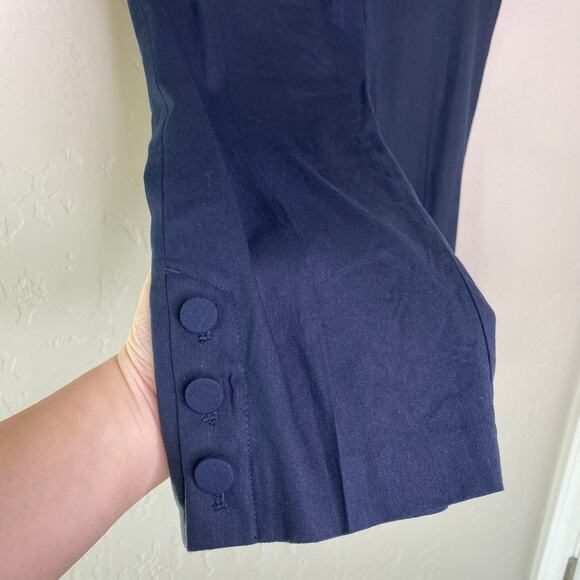 J. Jill Linen Stretch Navy Blue Straight Leg Pants Medium - Picture 4 of 11